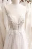 A-Line Sweep-Brush Train Lace Tulle Wedding Dress CW3109 sold by Cocomelody