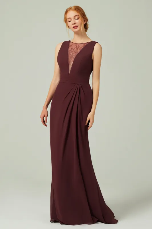Sheath-Column Floor Length Chiffon Bridesmaid Dress Formal Dresses CB0297 sold by Cocomelody