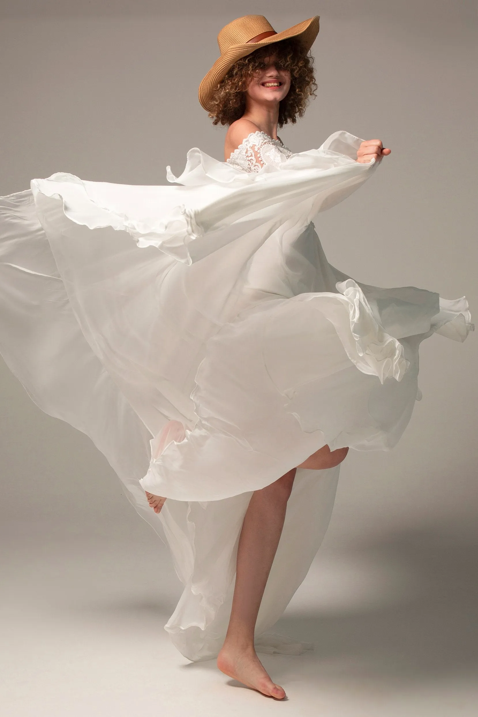 A-Line Court Train Chiffon Lace Wedding Dress CW2223 sold by Cocomelody product image thumbnail 5