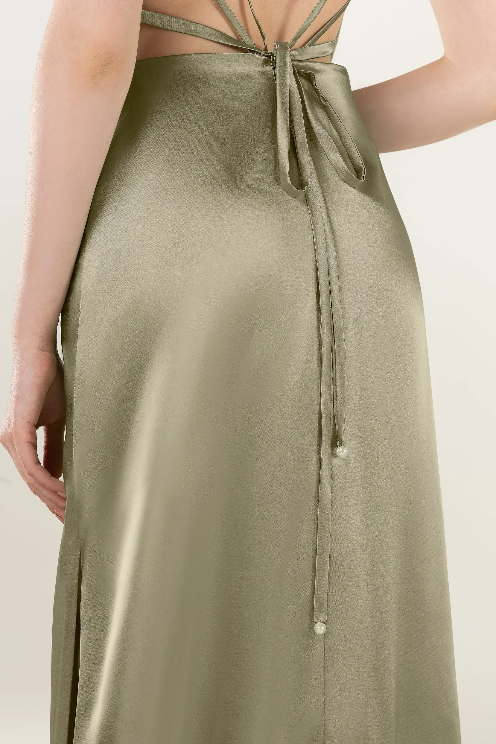 Sheath Sweep Acetate Satin Bridesmaid Dress Formal Dresses CB0501 sold by Cocomelody product image thumbnail 5