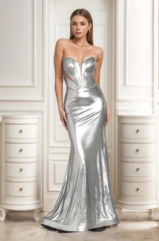 Trumpet-Mermaid Sweep-Brush Train Hot Stamping Cloth Prom Dress CS0478 sold by Cocomelody