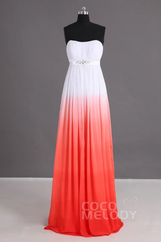 Sheath-Column Floor Length Chiffon Bridesmaid Dress Formal Dresses PR2917 sold by Cocomelody