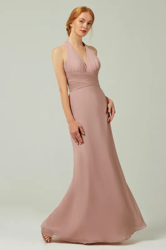Sheath-Column Floor Length Chiffon Bridesmaid Dress CB0306 sold by Cocomelody