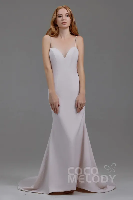 Mermaid Court Train Stretch Satin Wedding Lining LA18003 sold by Cocomelody