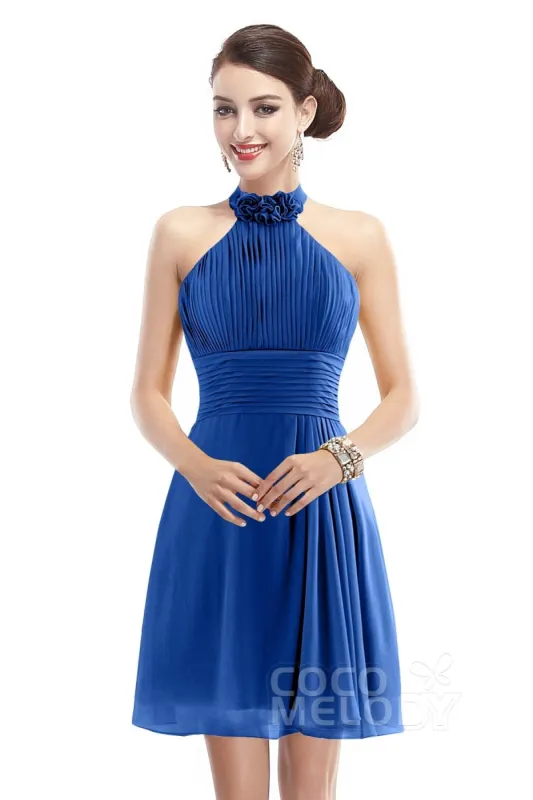 A-Line Short-Mini Chiffon Bridesmaid Dress COZK1401B sold by Cocomelody
