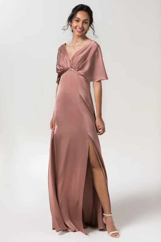 Sheath Floor Length Luxe Satin Bridesmaid Dress Formal Dresses CB0584 sold by Cocomelody