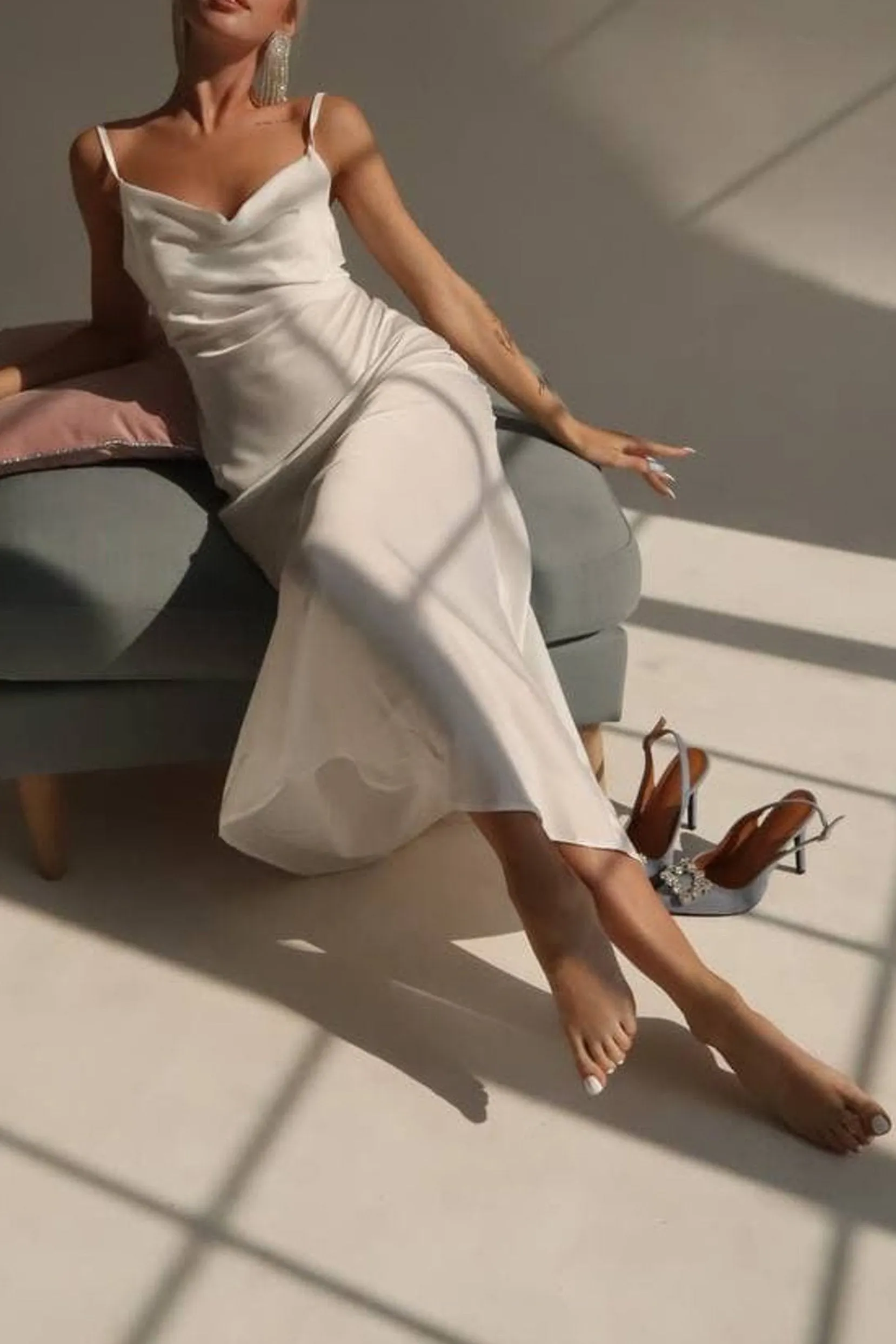 Sheath-Column Ankle Length Elastic Satin Dress CG0146 sold by Cocomelody product image thumbnail 3