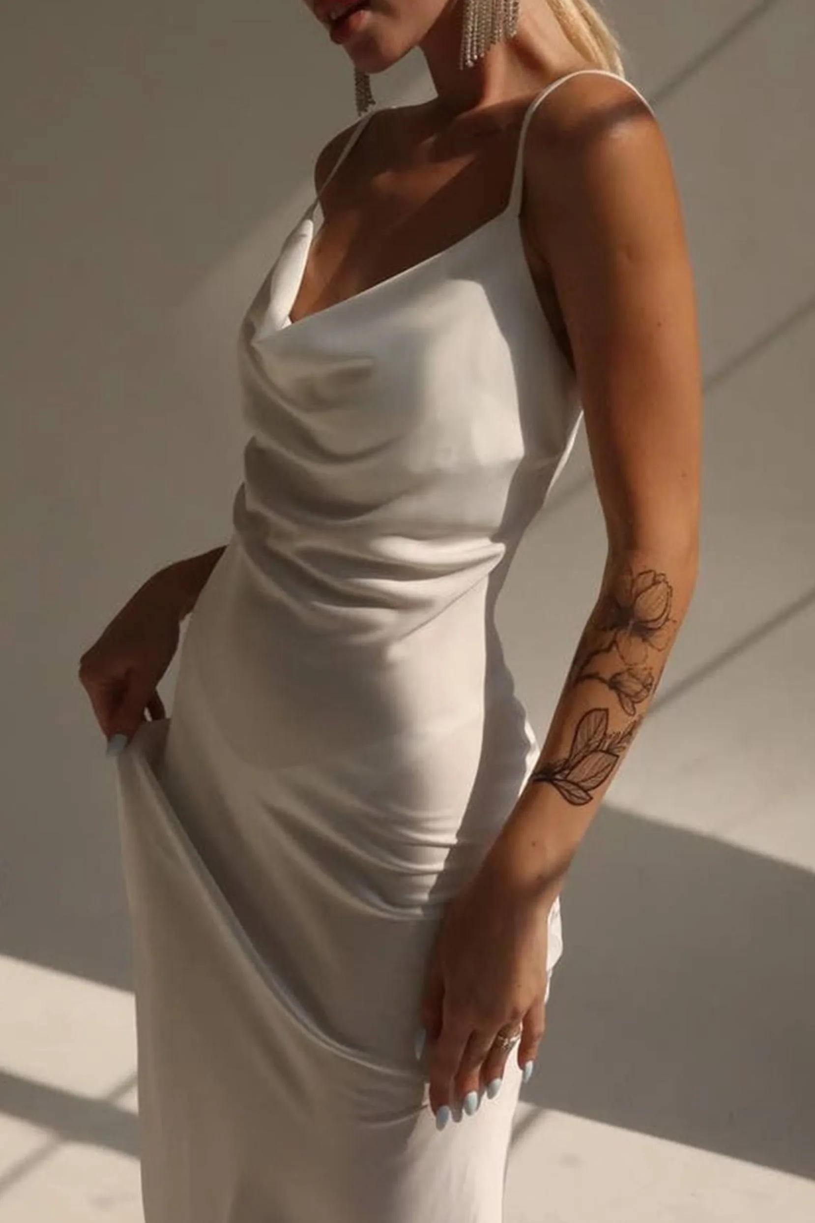 Sheath-Column Ankle Length Elastic Satin Dress CG0146 sold by Cocomelody product image thumbnail 5