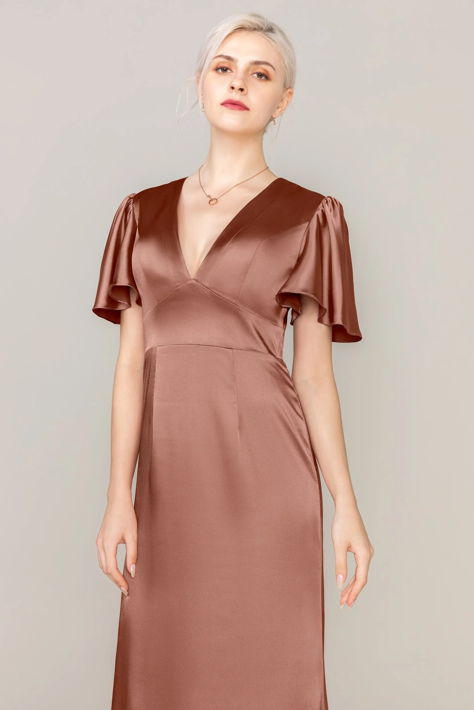 Sheath Sweep Train Acetate Satin Dress CS0312 sold by Cocomelody product image thumbnail 2