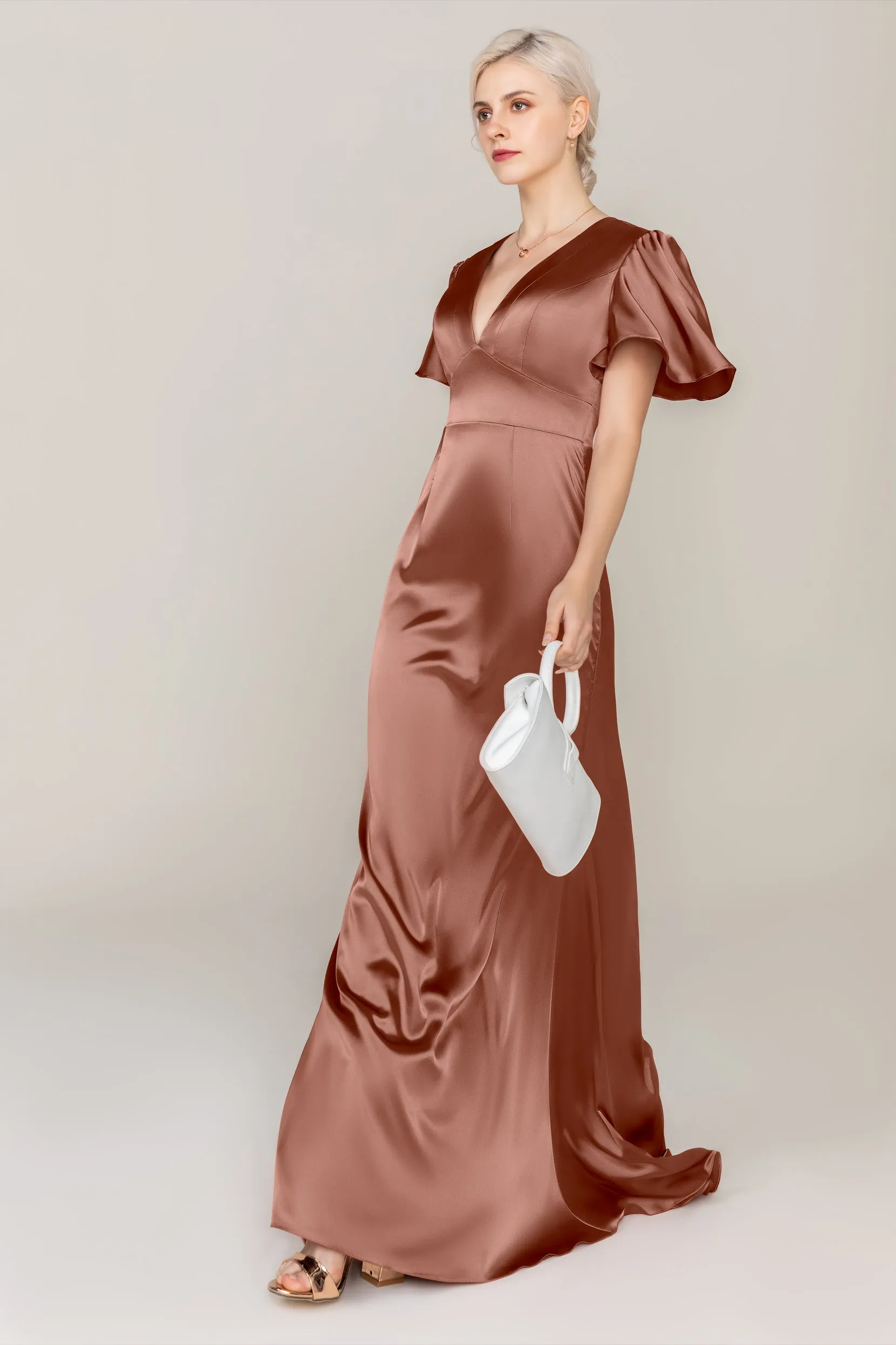 Sheath Sweep Train Acetate Satin Dress CS0312 sold by Cocomelody product image thumbnail 5