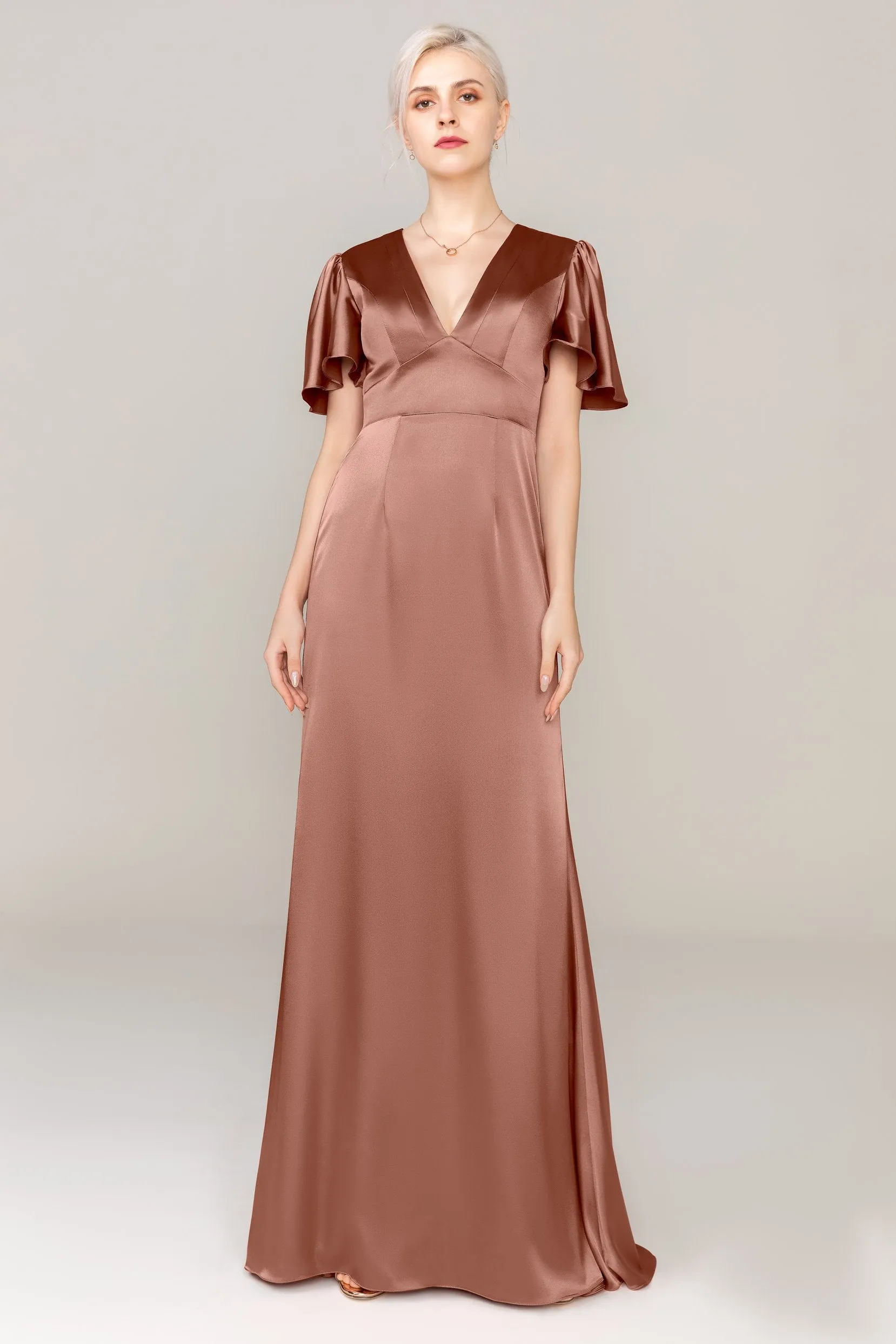 Sheath Sweep Train Acetate Satin Dress CS0312 sold by Cocomelody product image thumbnail 3