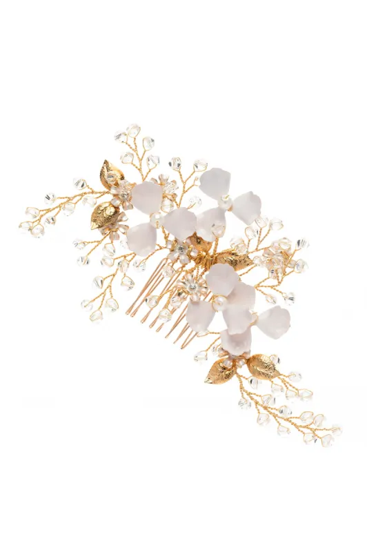 Alloy Hair Combs with Pearl Crystals CH0383 sold by Cocomelody
