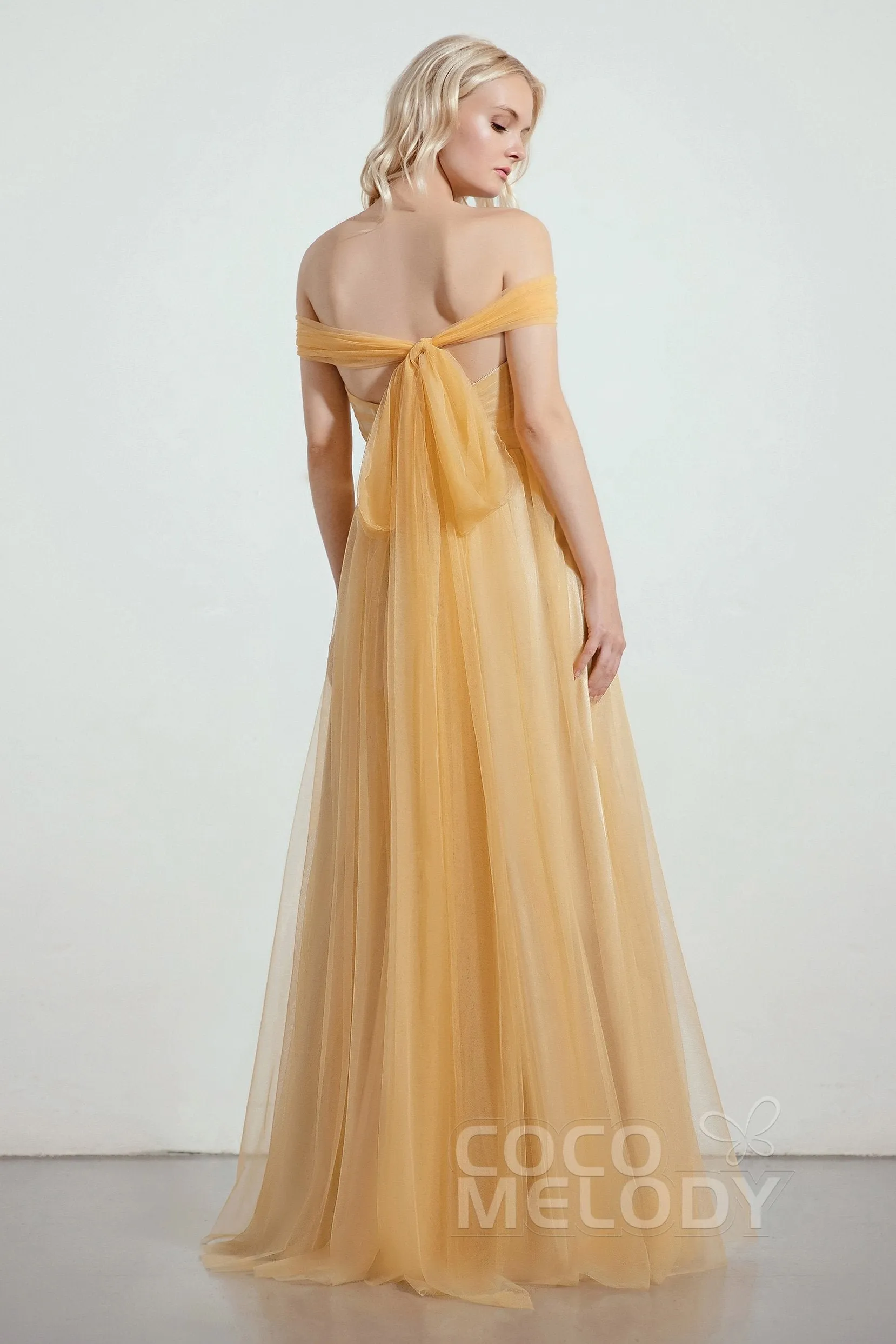 A-Line Tulle/Elastic Silk like Satin Bridesmaid Dress CB0261 sold by Cocomelody product image thumbnail 2