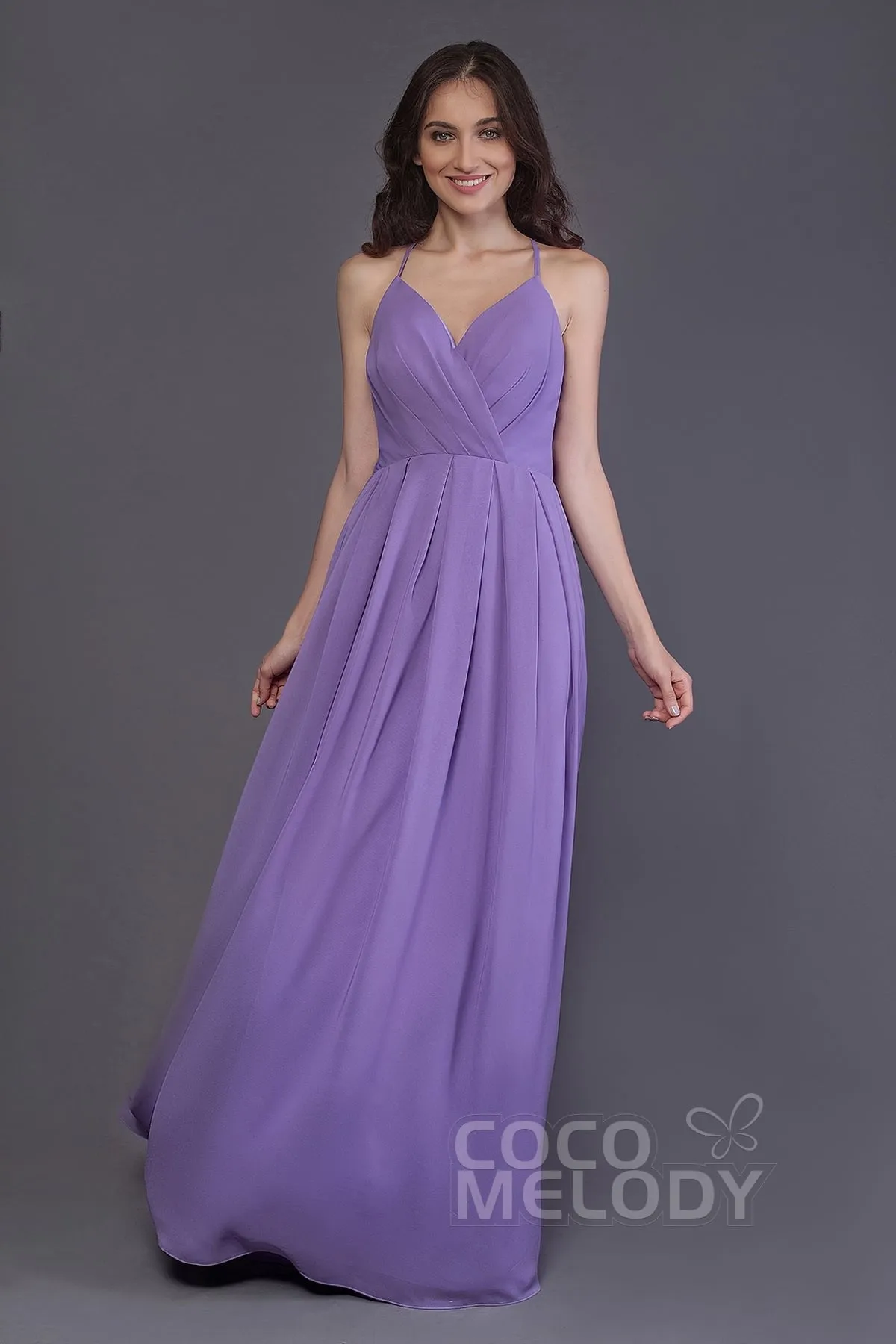 Sheath-Column Floor Length Chiffon Bridesmaid Dress PR3572 sold by Cocomelody product image thumbnail 3