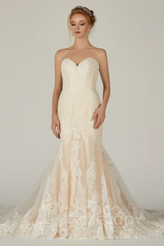 Trumpet-Mermaid Chapel Train Tulle Wedding Dress CW2298 sold by Cocomelody