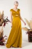 A-Line Sweep Luxe Satin Bridesmaid Dress Formal Dresses CB0497 sold by Cocomelody