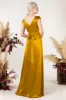 A-Line Sweep Luxe Satin Bridesmaid Dress Formal Dresses CB0497 sold by Cocomelody