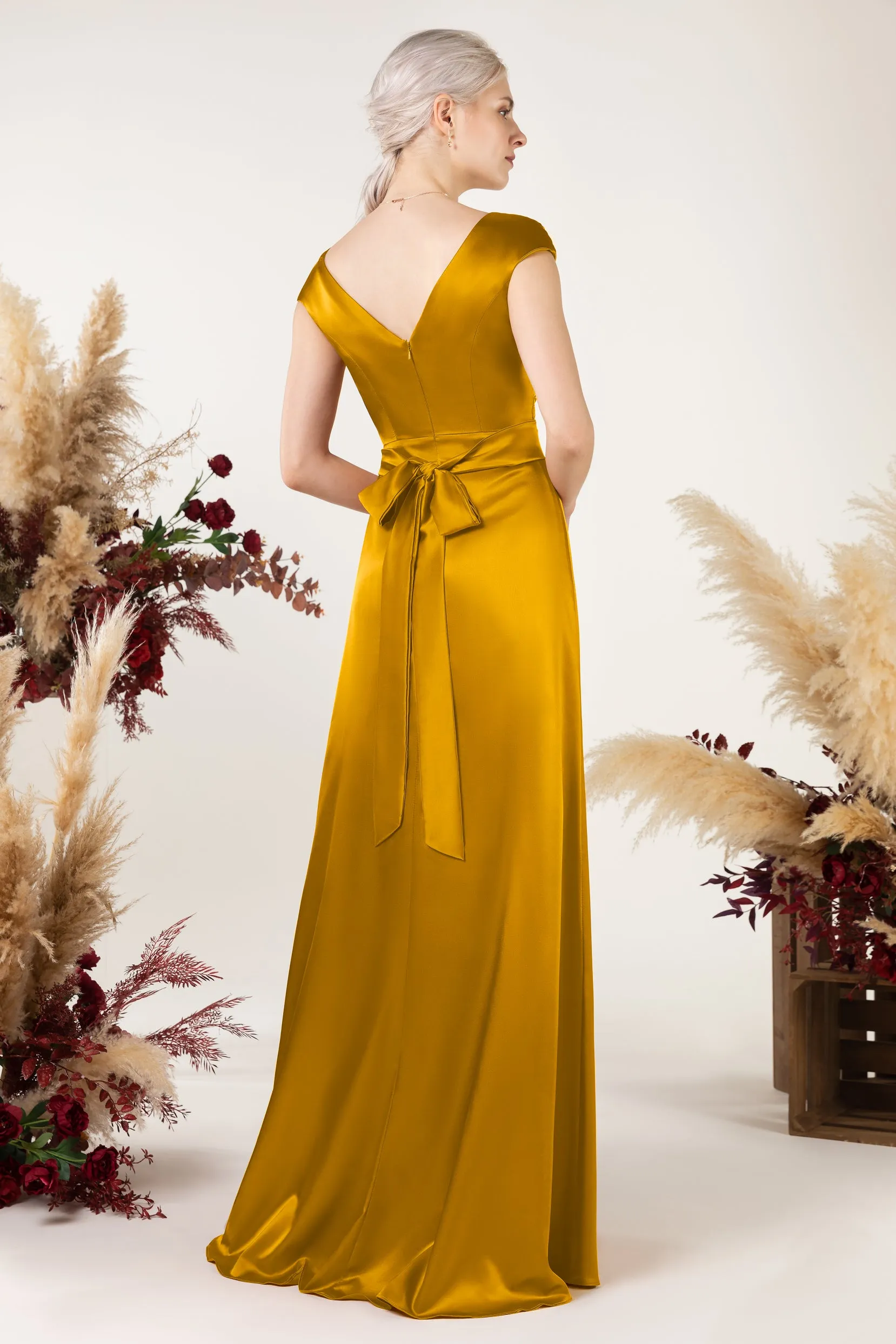 A-Line Sweep Acetate Satin Bridesmaid Dress Formal Dresses CB0497 sold by Cocomelody product image thumbnail 4