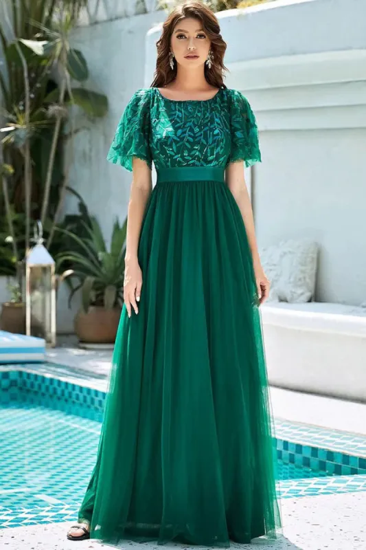 A-Line Floor Length Lace Dress CM0186 sold by Cocomelody