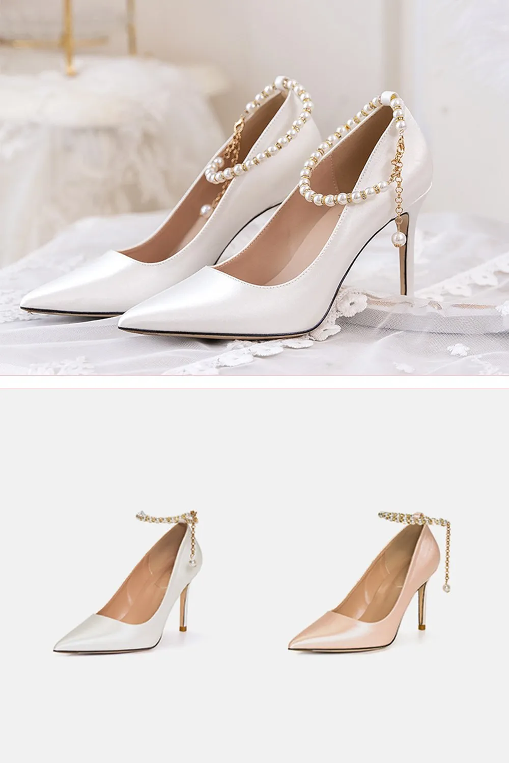Stiletto Heel 9cm Satin Heels Bridal Shoes CK0114 sold by Cocomelody product image thumbnail 2