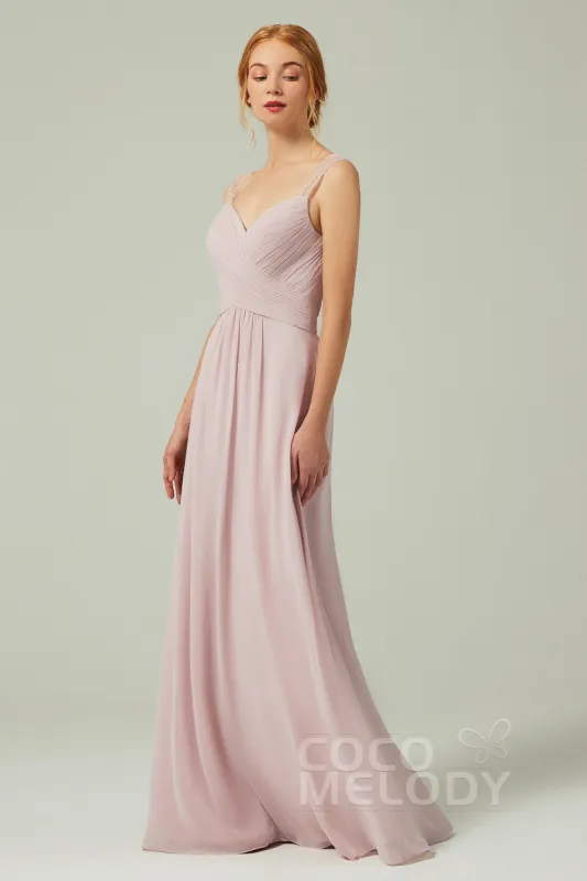 A-Line Floor Length Chiffon Bridesmaid Dress CB0316 sold by Cocomelody