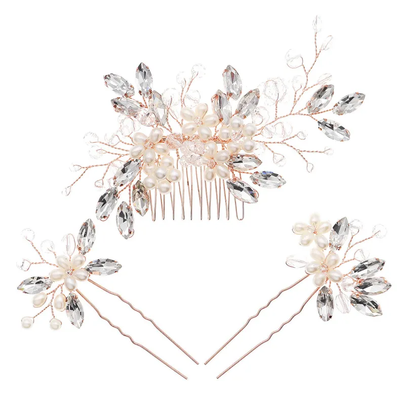 Wedding Hair Comb Pearl Forest Bride Hair Accessories  Set of 3 734482274608 sold by Cocomelody