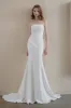 Trumpet Sweep-Brush Train Stretch Satin Lace Wedding Dress CW3217 sold by Cocomelody