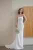 Trumpet Sweep-Brush Train Stretch Satin Lace Wedding Dress CW3217 sold by Cocomelody