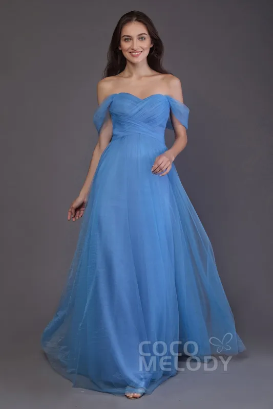 Sheath-Column Floor Length Tulle Bridesmaid Dress PR3512 sold by Cocomelody