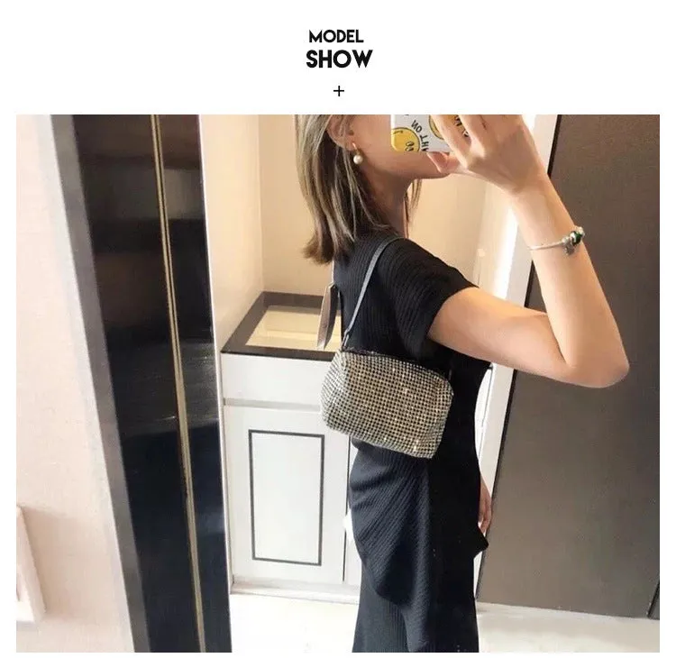 Stylish All Diamond bling rhinestone chain set with diamond Hand full diamond underarm bag 704230461982 sold by Cocomelody product image thumbnail 3