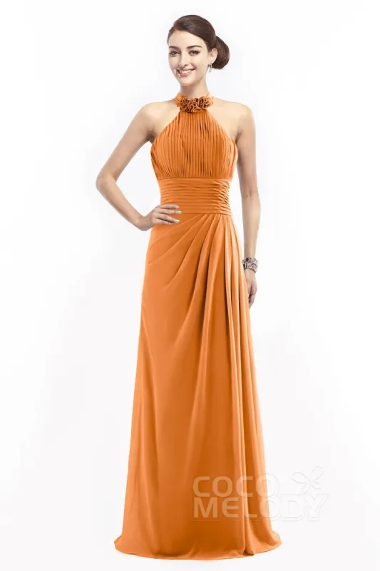 Sheath Floor Length Chiffon Bridesmaid Dress COZF14020 sold by Cocomelody