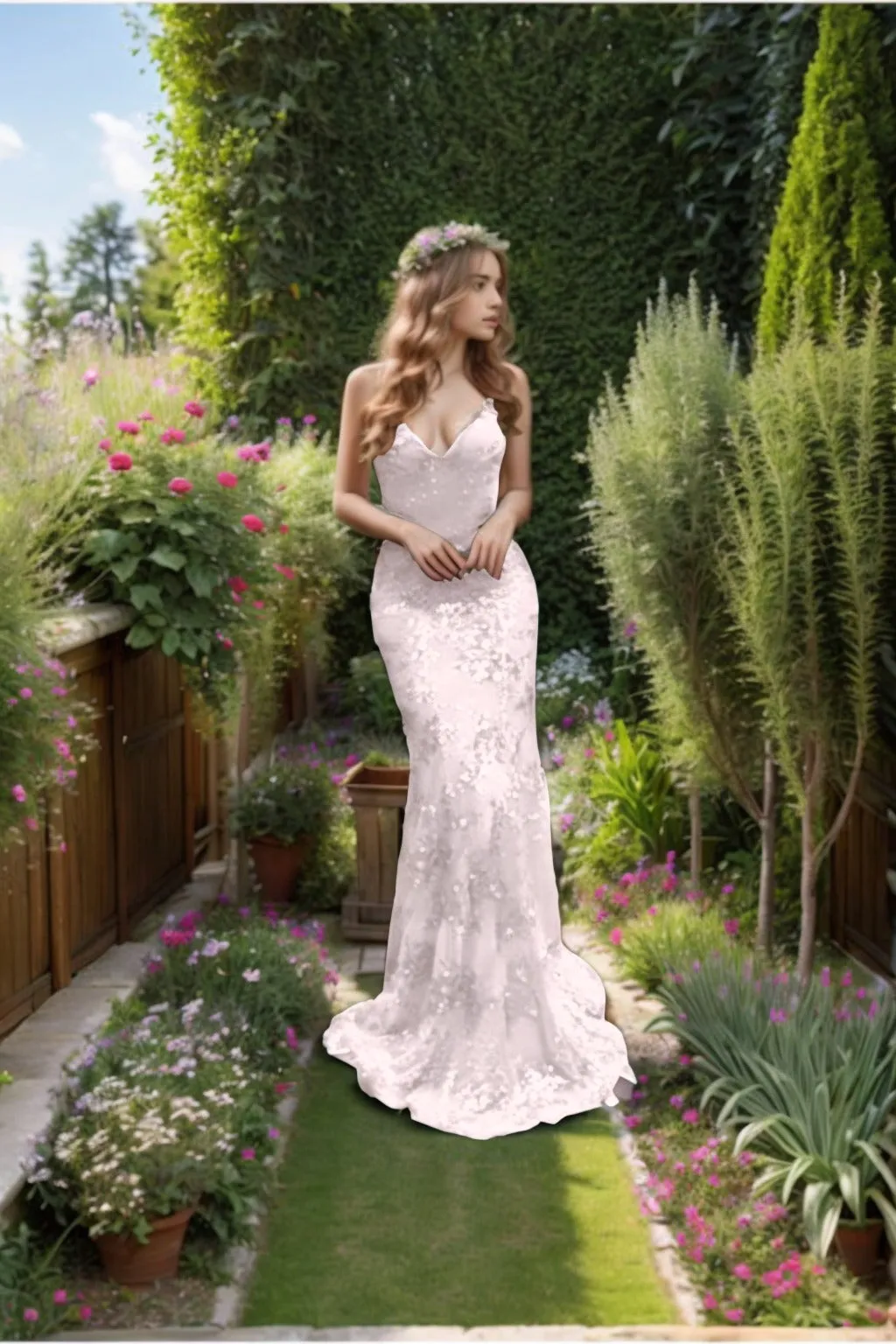Trumpet-Mermaid Sweep-Brush Train Silk-Like Prom Dress CS0447 sold by Cocomelody product image thumbnail 5