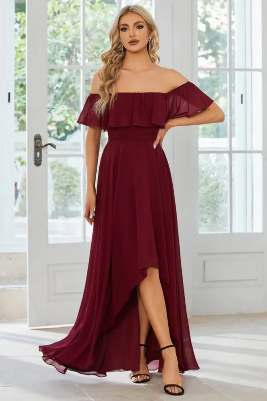 A-Line High-Low Chiffon Bridesmaid Dress CB0690 sold by Cocomelody