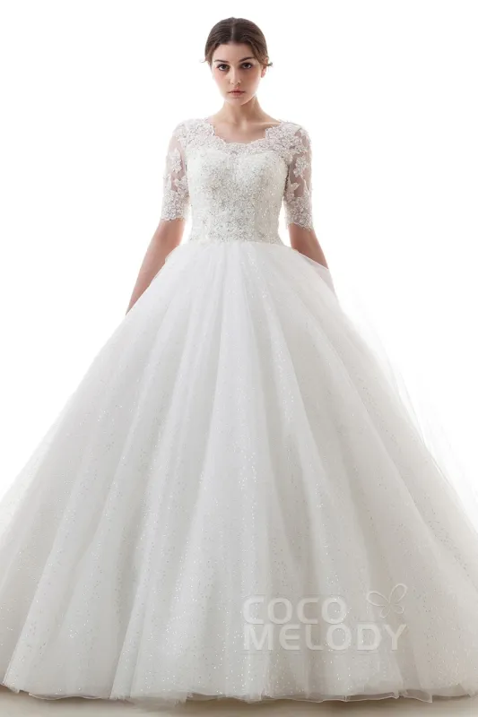 Princess Court Train Tulle Wedding Dress B14TB0056 sold by Cocomelody