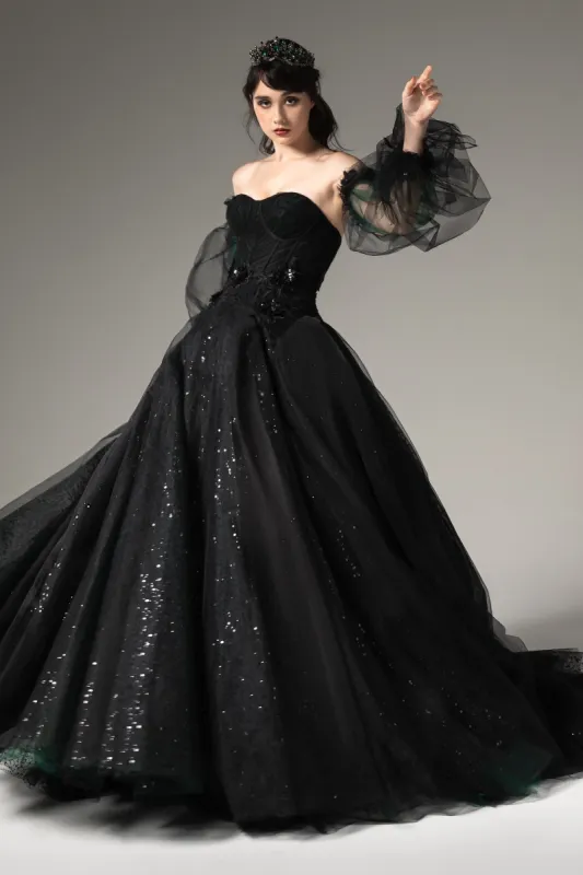 A-Line Chapel Train Tulle Wedding Dress CW2506 sold by Cocomelody