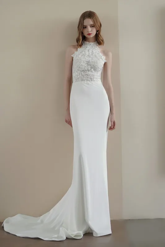 Mermaid Sweep-Brush Train Satin Wedding Dress CW3213 sold by Cocomelody