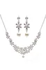 Rhinestone Pearl Wedding Necklace Earrings Jewelry CY0047 sold by Cocomelody