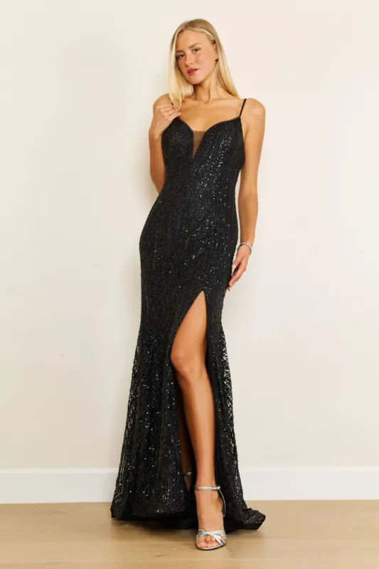 Sheath-Column Sweep-Brush Train Sequined Dress CG0252 sold by Cocomelody