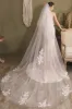 Two-tier Cut Edge Tulle Chapel Veils with Appliques CV0267 sold by Cocomelody