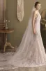 Two-tier Cut Edge Tulle Chapel Veils with Appliques CV0267 sold by Cocomelody