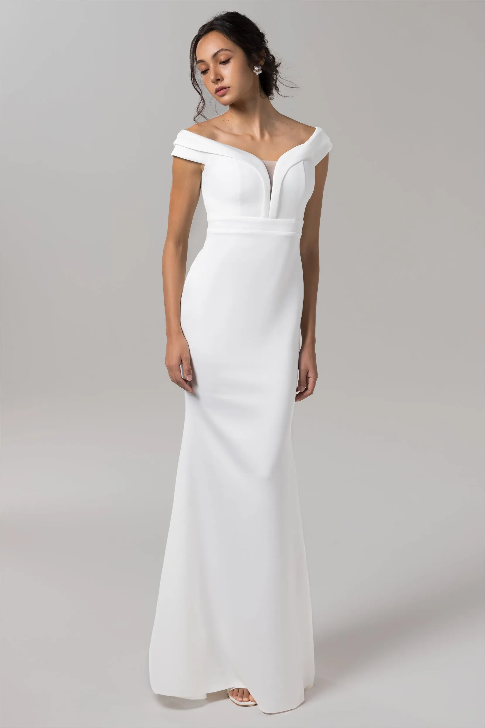 Mermaid Sweep-Brush Train Elastic Knitted Fabric Wedding Dress CW2602 sold by Cocomelody product image thumbnail 5