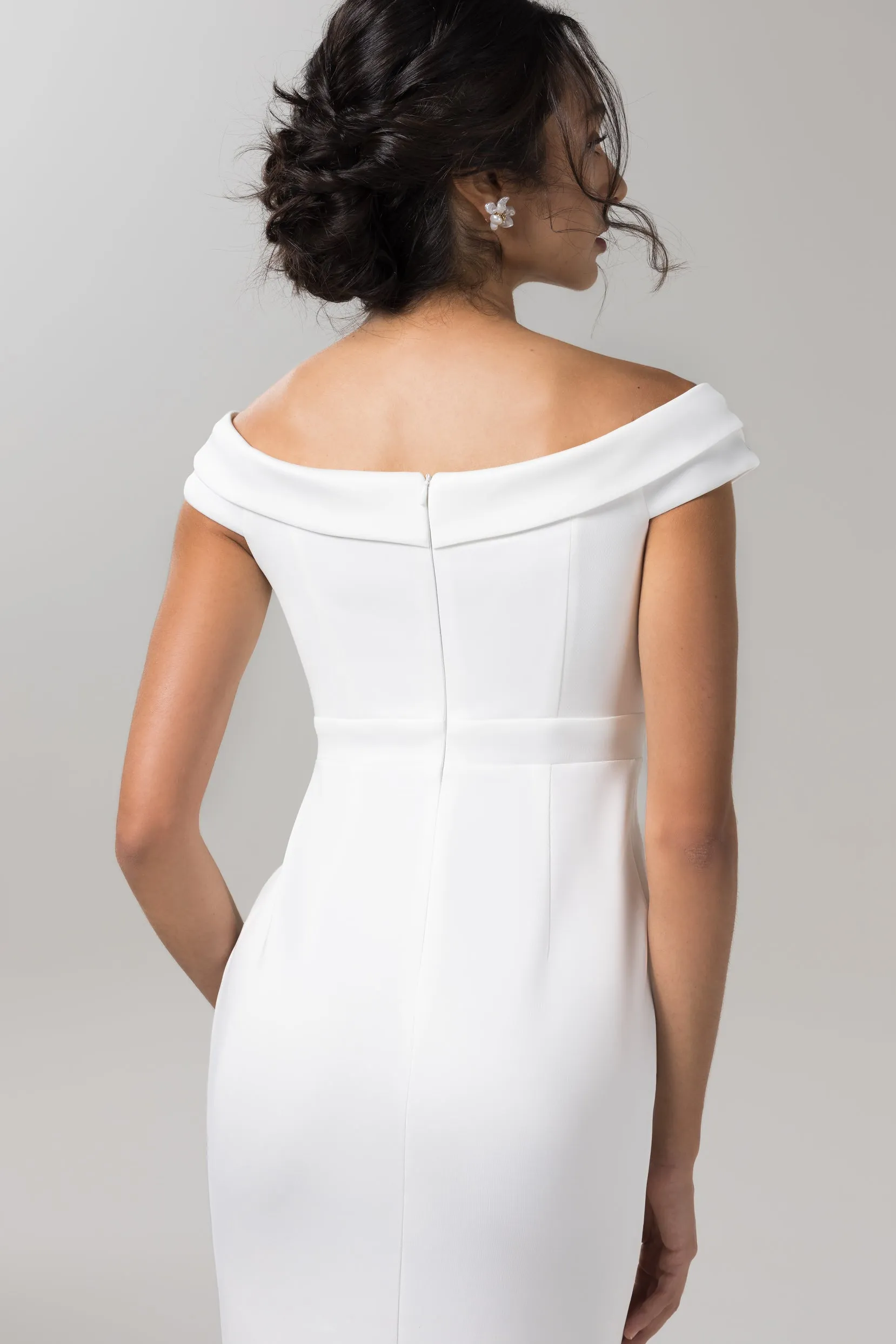 Mermaid Sweep-Brush Train Elastic Knitted Fabric Wedding Dress CW2602 sold by Cocomelody product image thumbnail 4