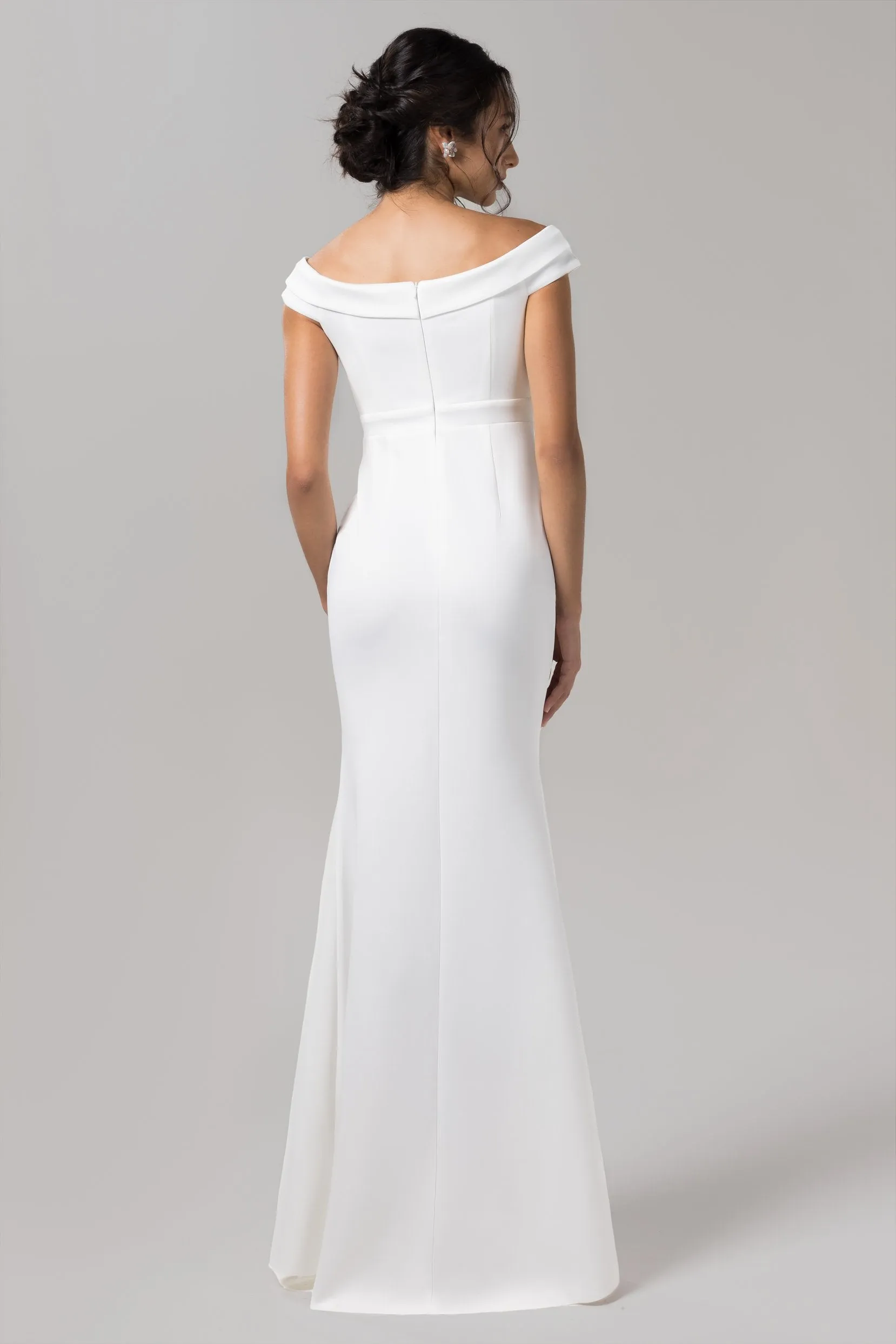 Mermaid Sweep-Brush Train Elastic Knitted Fabric Wedding Dress CW2602 sold by Cocomelody product image thumbnail 2