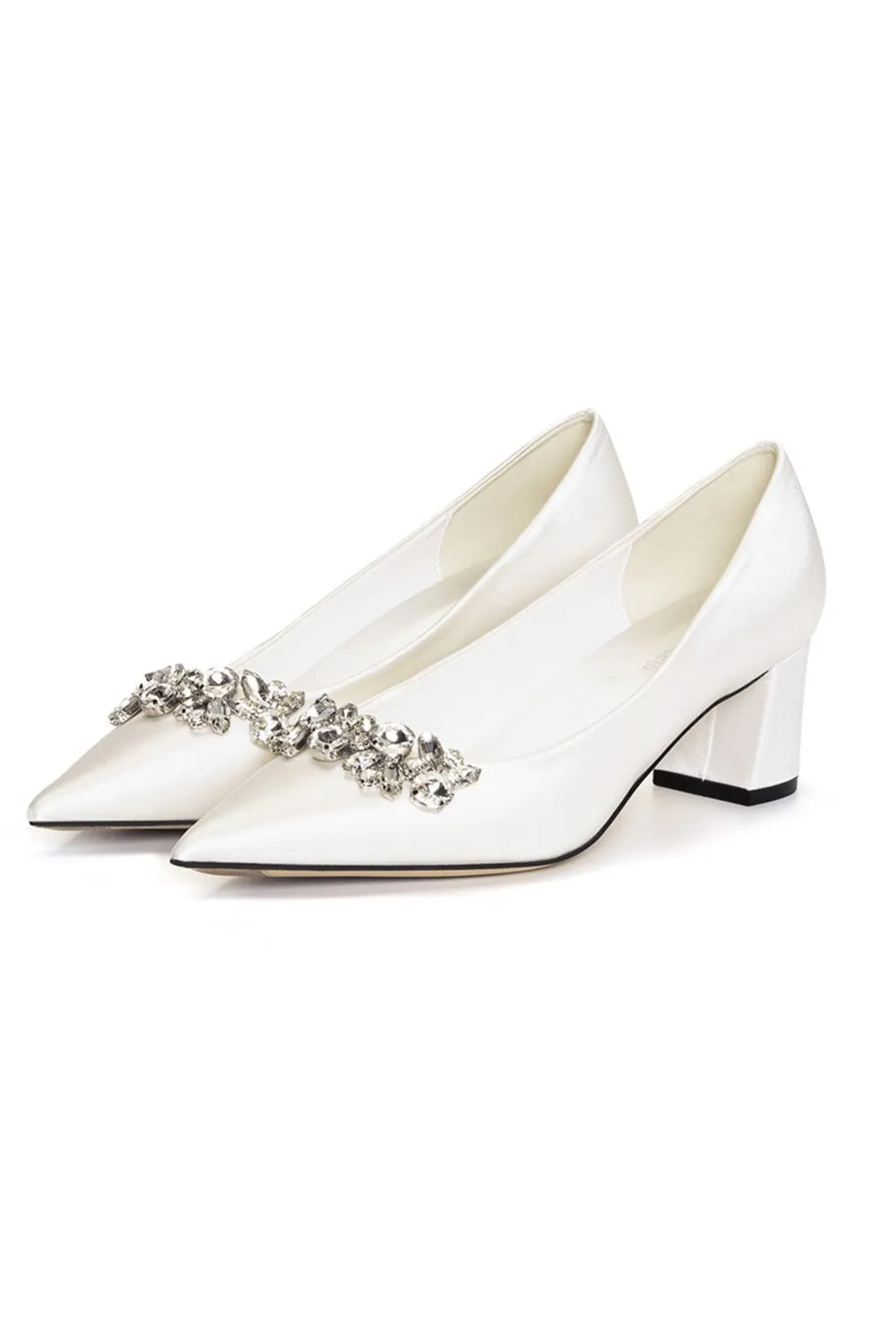 Chunky Heel 5cm Satin Heels Bridal Shoes CK0107 sold by Cocomelody product image thumbnail 4