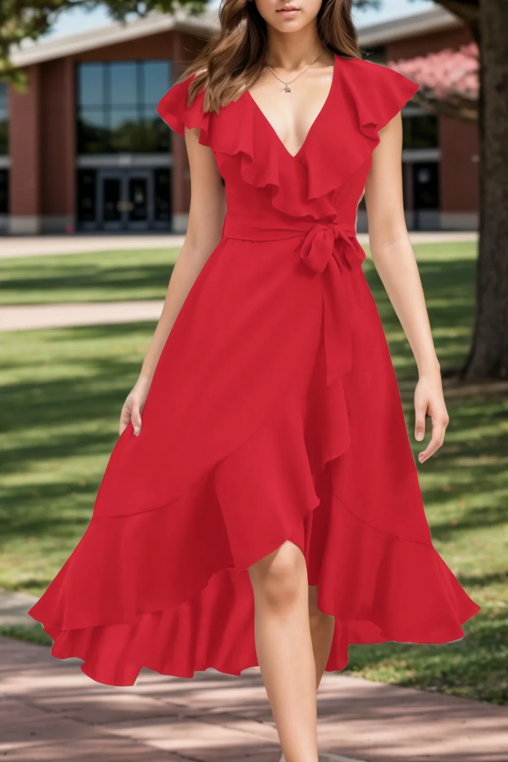 A-Line High-Low Chiffon Graduation Dresses CS0544 sold by Cocomelody product image thumbnail 2