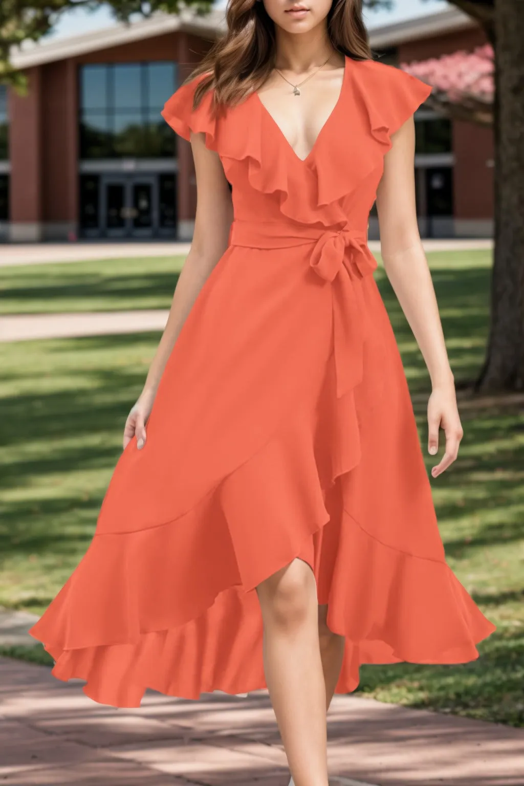 A-Line High-Low Chiffon Graduation Dresses CS0544 sold by Cocomelody product image thumbnail 3