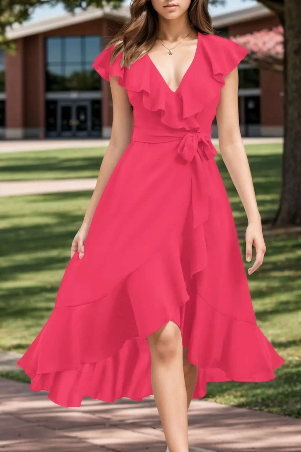 A-Line High-Low Chiffon Graduation Dresses CS0544 sold by Cocomelody product image thumbnail 4