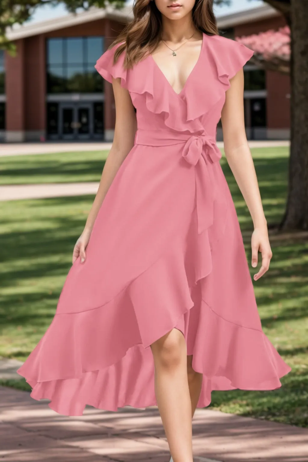 A-Line High-Low Chiffon Graduation Dresses CS0544 sold by Cocomelody product image thumbnail 5