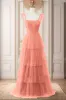 A-Line Sweep-Brush Train Tulle Prom Dress CS0471 sold by Cocomelody