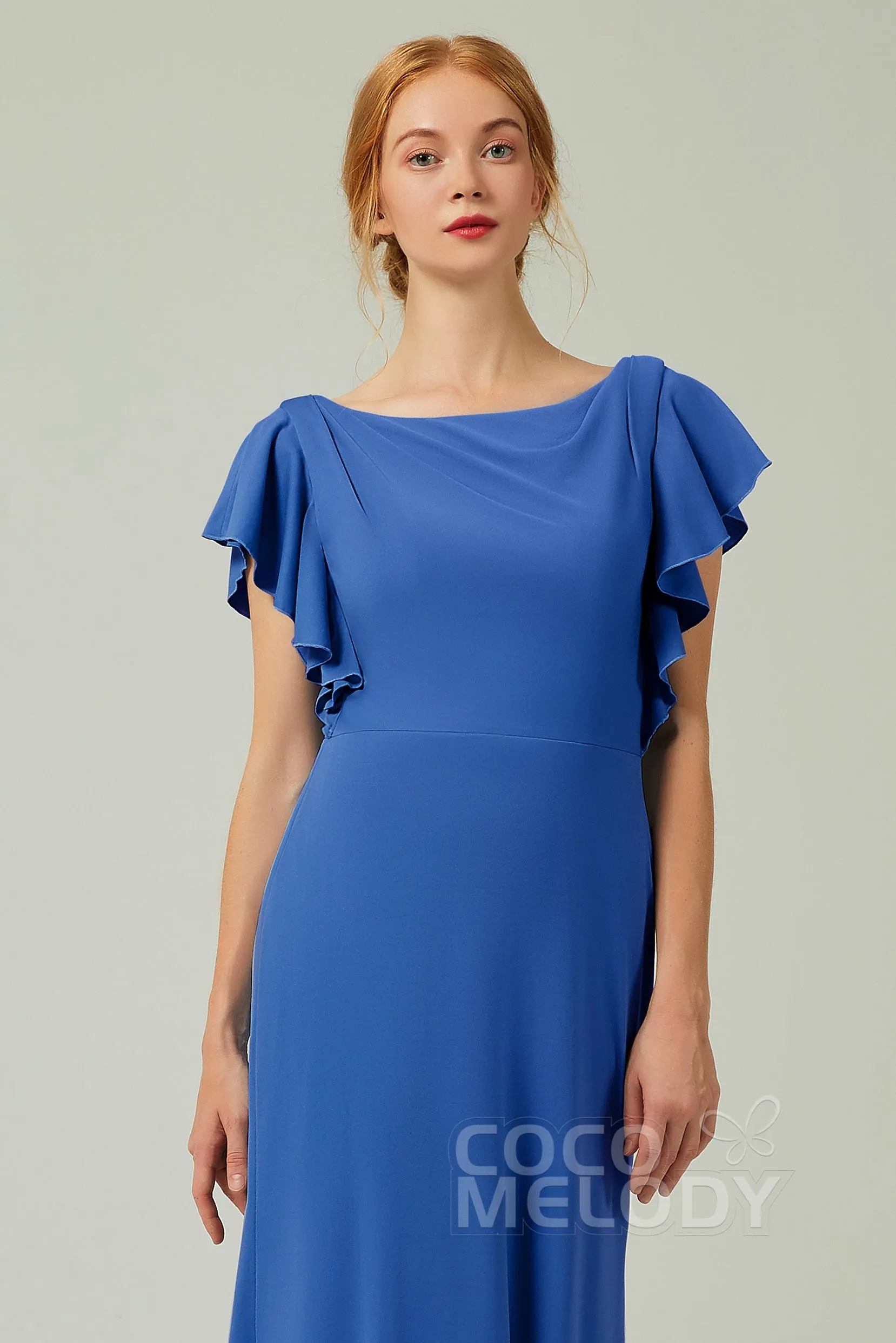 Sheath-Column Floor Length Chiffon Bridesmaid Dress Formal Dresses CB0357 sold by Cocomelody product image thumbnail 4